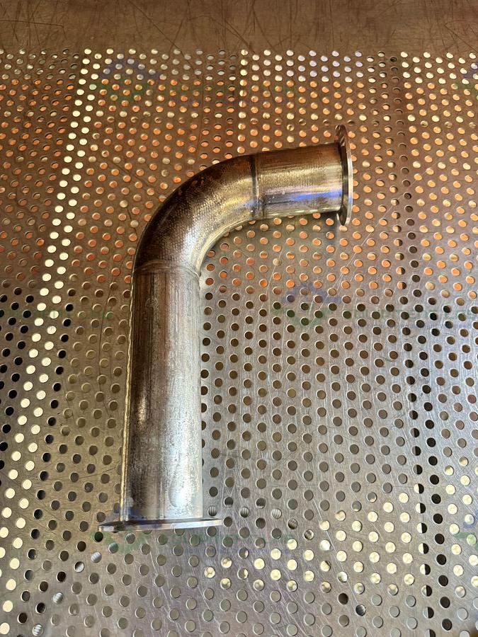 Used Stainless Steel 90 Dgeree KF 50 Elbow Nipple Vacuum Fitting