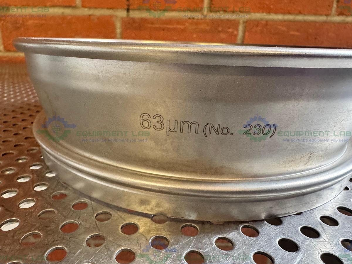 Used Retsch Sieve Frame and Screen, 8" Diameter x 2" Deep, 63um Mesh Size
