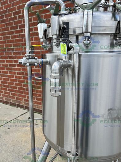 Used Precision 250 Liter Stainless Steel Jacketed Reactor 100 PSI w/ Top Mixer 1/2 HP
