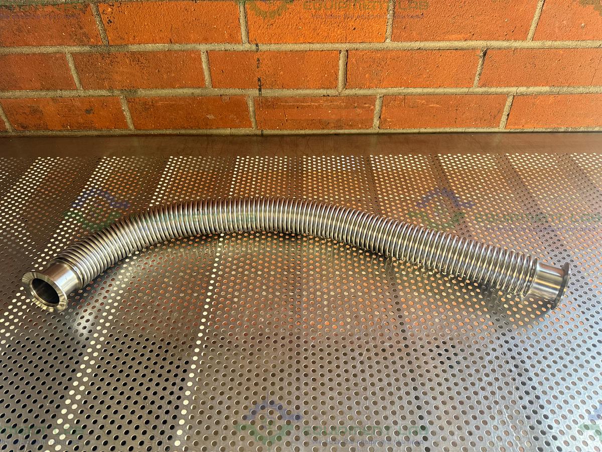Used Stainless Steel Bellows Flexible Vacuum Hose 36" w/ KF 50 Fitting
