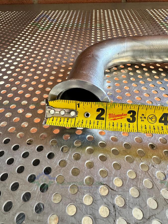 Used Stainless Steel 90 Degree Elbow Nipple Vacuum Fitting w/ KF 40 Fitting