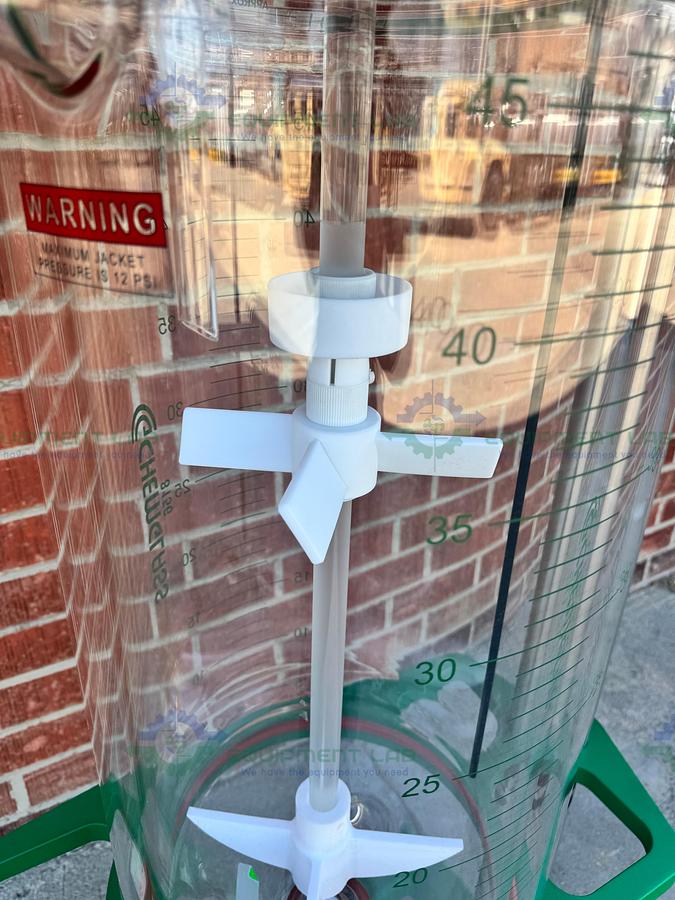 Chemglass 50 Liter Jacketed Glass Reactor w/ Zero Dead Space Drain Valve MFG 20