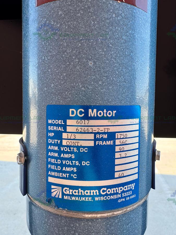 for parts or not working Pope Scientific 4" Wiped Film Evaporator Frame w/ Graham 6017 Motor 1/3 HP