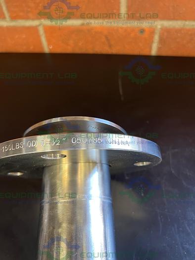 Used Max Pure 316 Stainless Steel Tee w/ 3" Sanitary Fitting to 5" Flange