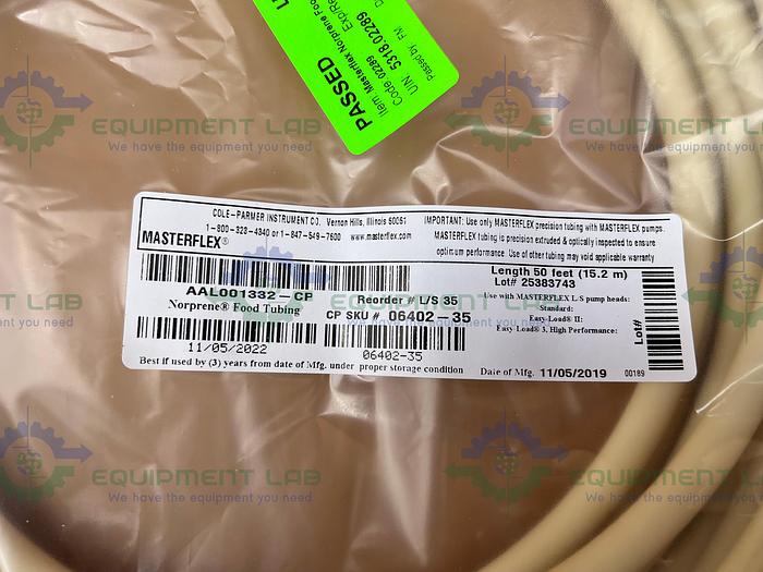 Used Masterflex  L/S 35 AAL001332-CP Norprene Food Tubing 50 Ft