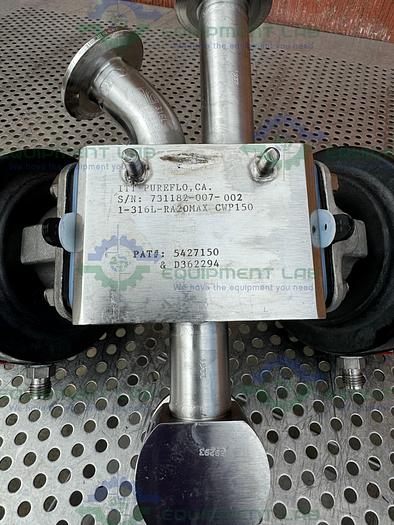 Used 2 ITT Pure Flo Advantage 4 - Way Diaphragm Valve w/ 1" Sanitary Fitting