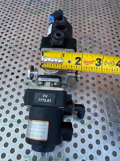 Used 2 Gemu Stainless Steel  3-way Diaphragm Valve w/ 1/2" Sanitary Fitting