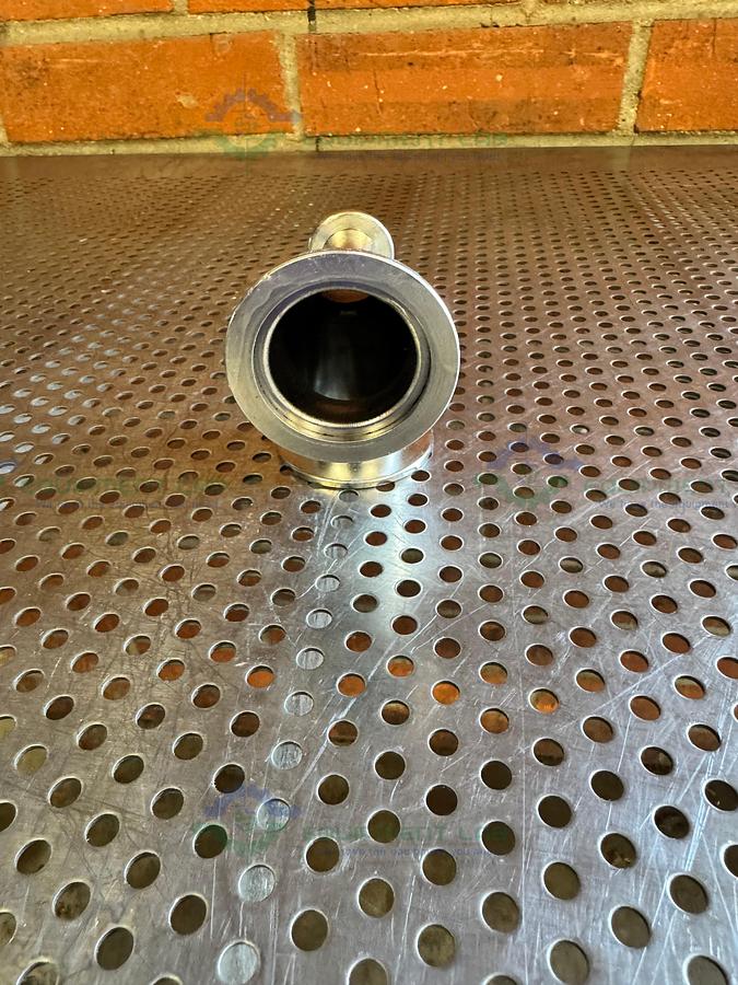 Used Stainless Steel 3 way 90 Degree KF 40 to KF 16/10 Elbow Nipple Vacuum Fitting