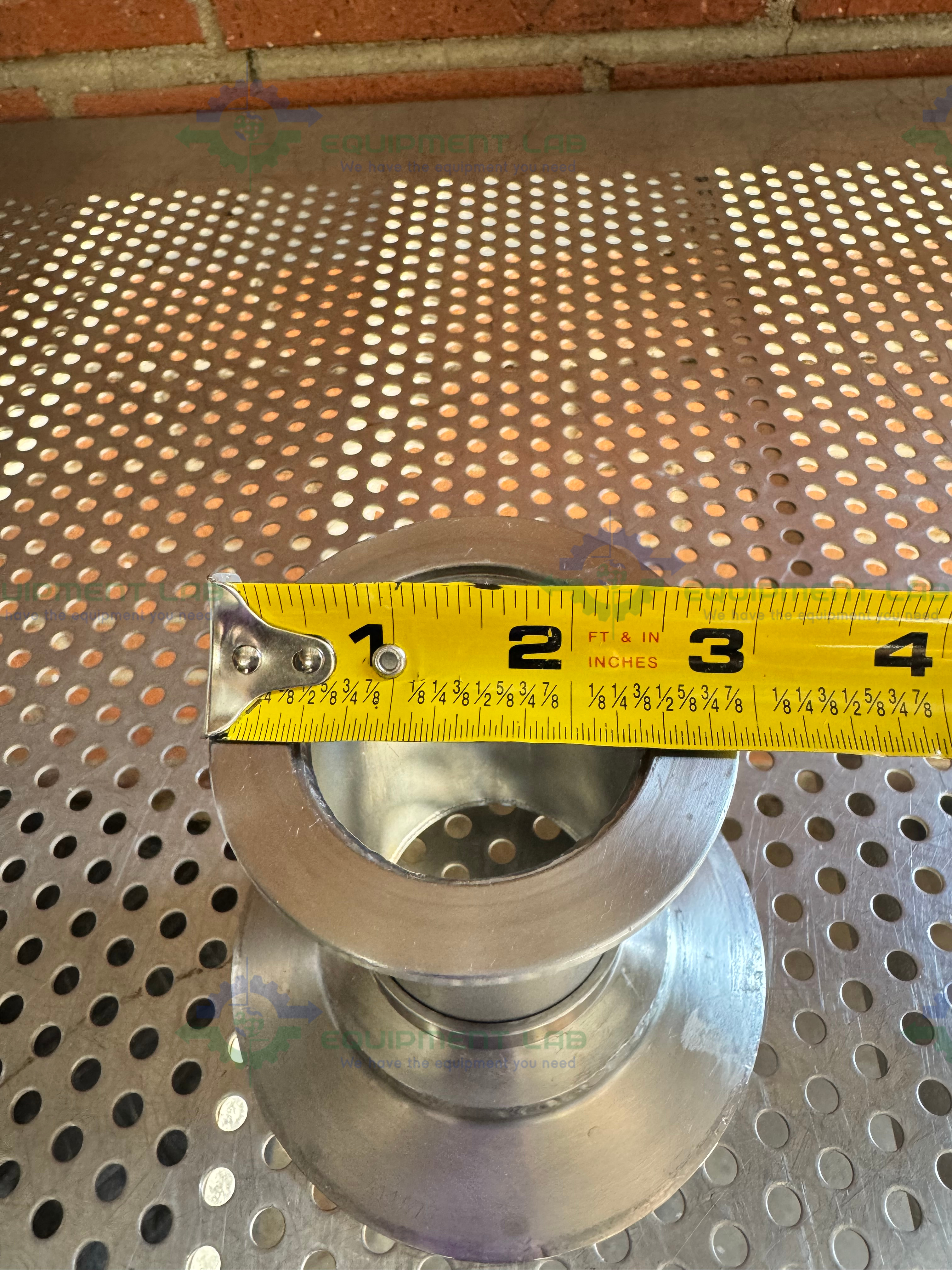 Used Stainless Steel Vacuum Reducer KF 50 to 4" Sanitary Fitting