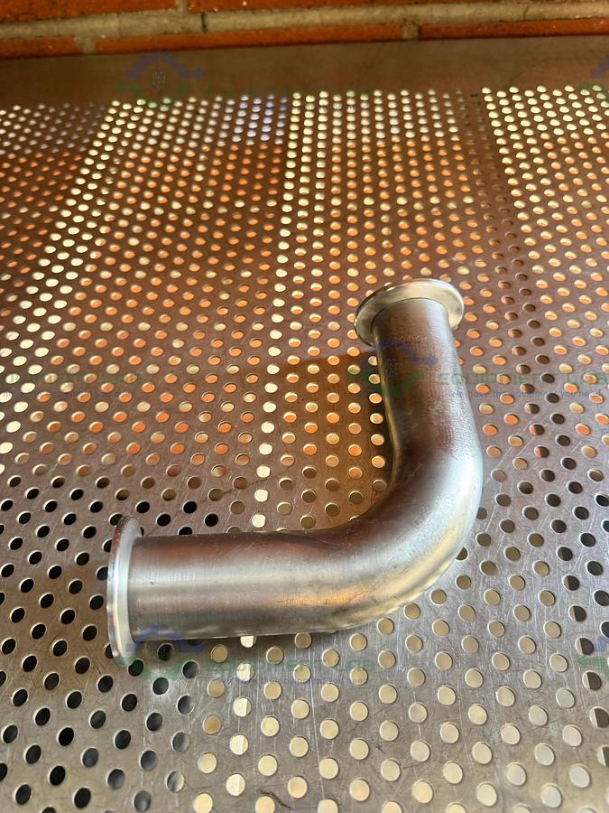 Used Stainless Steel 90 Degree Elbow Nipple Vacuum Fitting w/ KF 40 Fitting