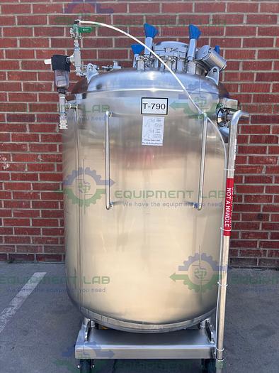 Used ITT  1000 Liter Stainless Steel Jacketed Reactor 60 PSI w/ Bottom Mag Mixer