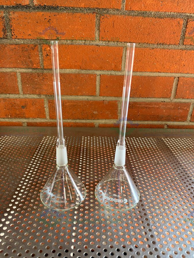 Used Chemglass 100 mm Cone Shaped Funnel w/ 24/40 Joint Fitting