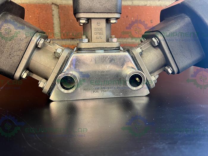 Used Lot of 3- ITT Pure Flo 9920 Diaphragm Valve w/ 4- Way 3/4" Sanitary Fittings