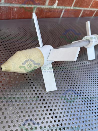 Used Chemglass Impellers w/ Glass Stirrer Shaft 30mm , For 100 L Chemglass Reactor 60"