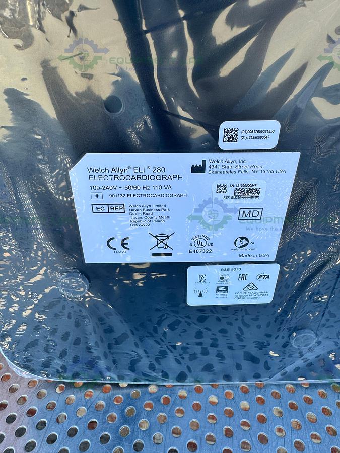 Used Welch Allyn ELI 280 Resting ECG Electrocardiograph 12-Lead Display