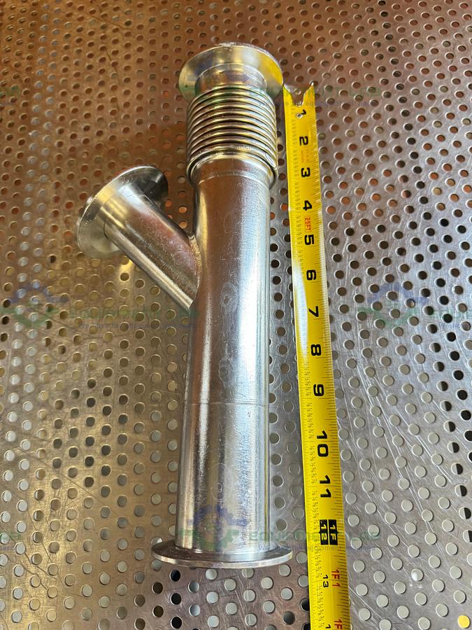 Used Stainless Steel KF50 Vacuum Bellow Tee