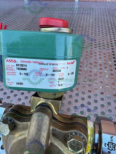 Used Asco Red Hat 8210D14 Solenoid Valve 5 - 125 PSI w/ 1" Sanitary to Quick Release