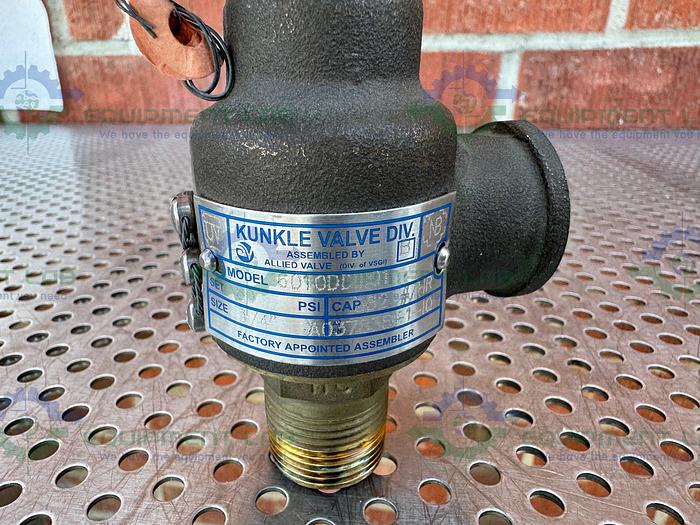 Used Kunkle Valve 6010DDM01 Safety Relief Valve 3/4" , 180 PSIG