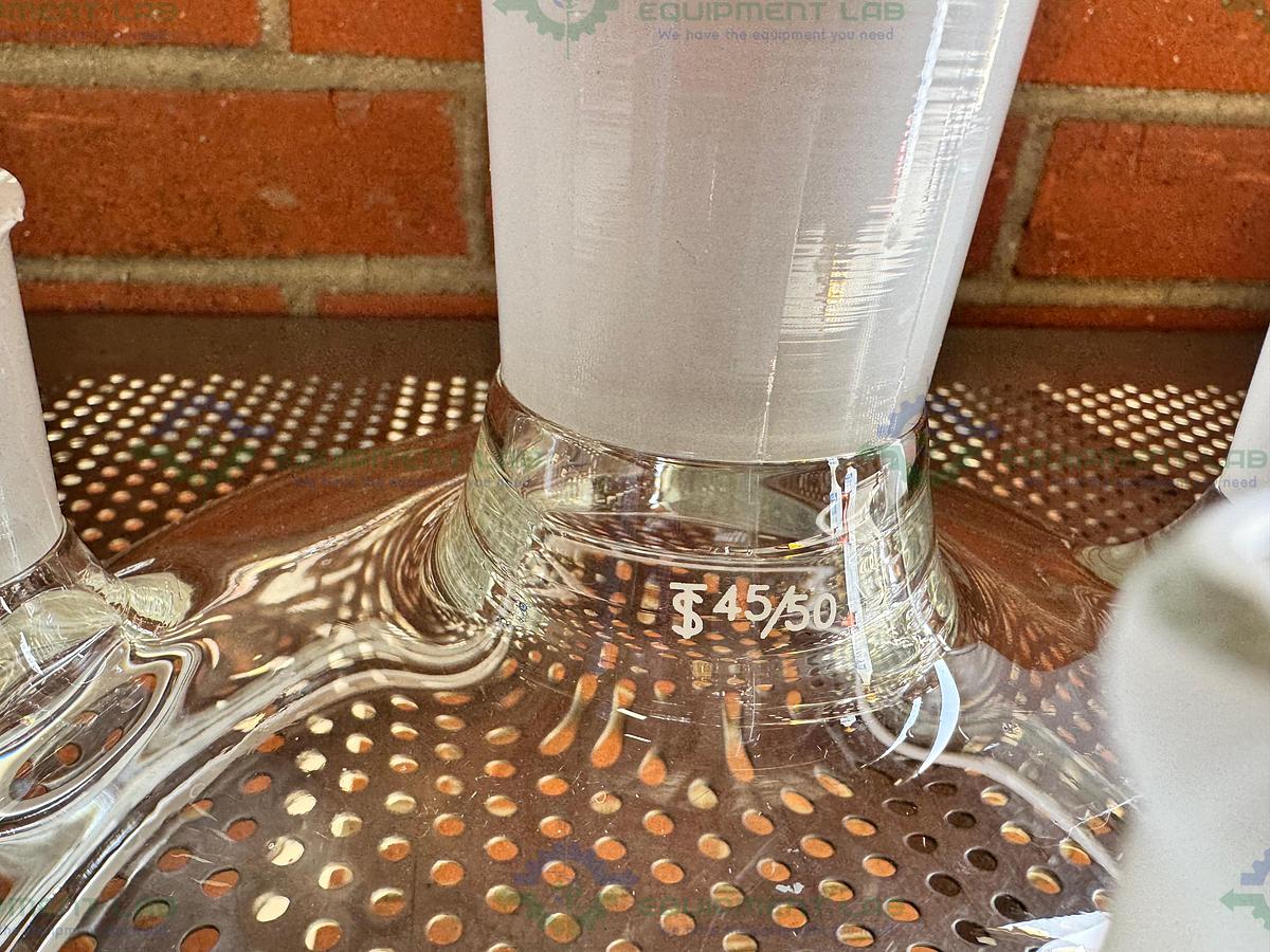 Used Chemglass 10L Reaction Vessel 5 Neck Lid 200MM, 45/50 Center Neck 4-24/40 Necks