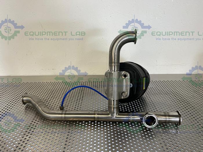 Used ITT Pure-Flo A216 4-Way Diaphragm Stainless Steel Valve w/ 1.5" Sanitary Fitting