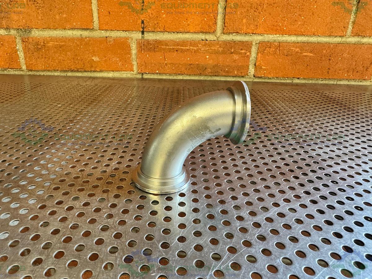 Used Stainless Steel 90 Degree KF 40 Elbow Nipple Vacuum Fitting