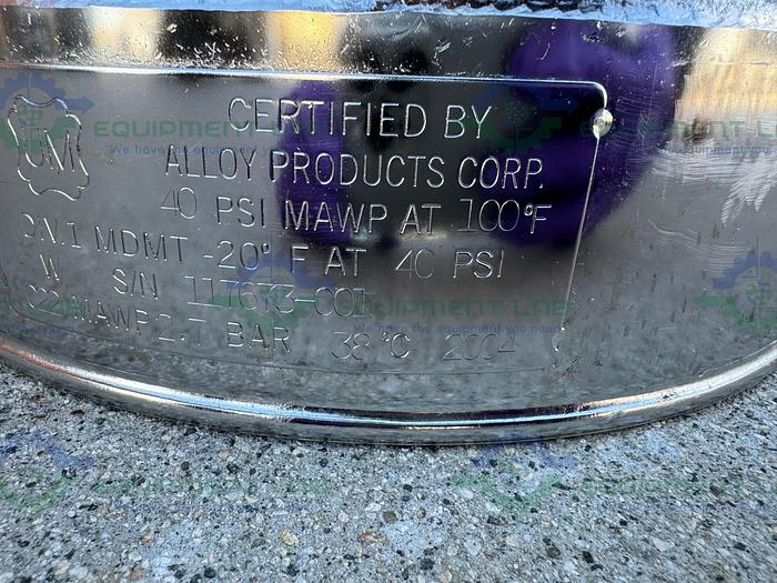 Used Alloy Products 10 Liter Stainless Steel Process / Pressure Vessel 40 PSI