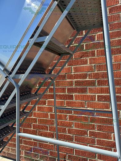 Used 6 Ft Stainless Steel Warehouse Ladder w/ Barrel Slide 80" x 32"