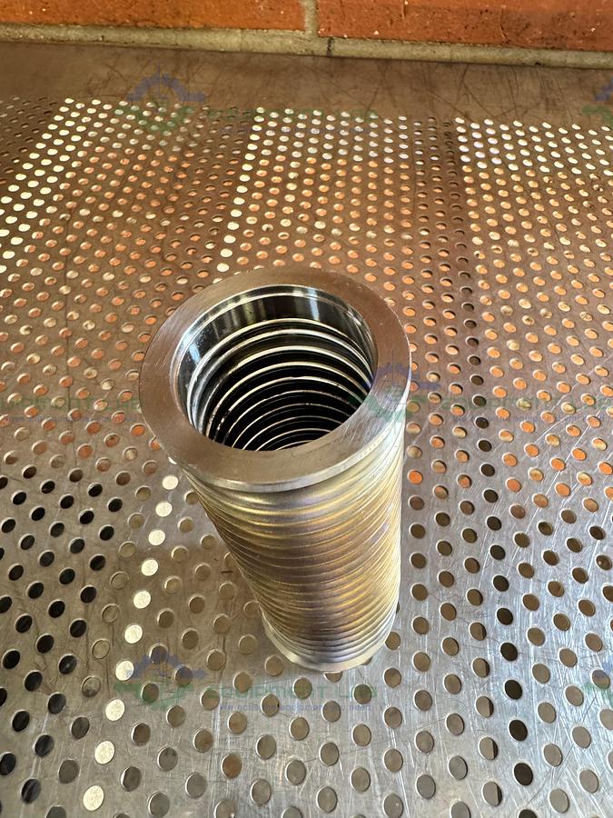 Used Stainless Steel Bellows Flexible Vacuum Hose 6" w/ KF 40 Fitting