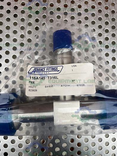 Lot of 2 - Advance Fittings  116A145 Stainless Steel Tee 1" to Threaded Adapter