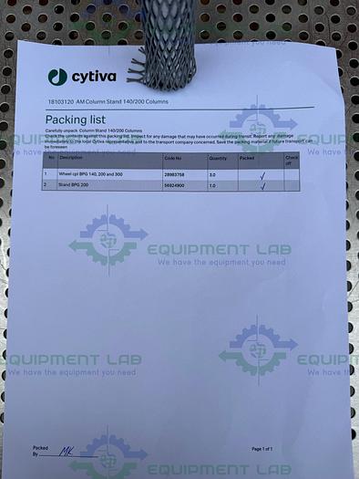 Cytiva BPG 18103120 Stand For 140/200 Glass Chromatography Column w/ Wheels