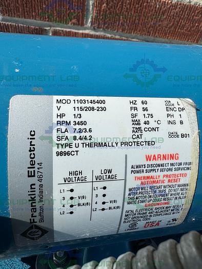for parts or not working Burks Pumps 30T5M-SS Pump w/ Franklin Electric 1103145400 Motor 1/3 HP