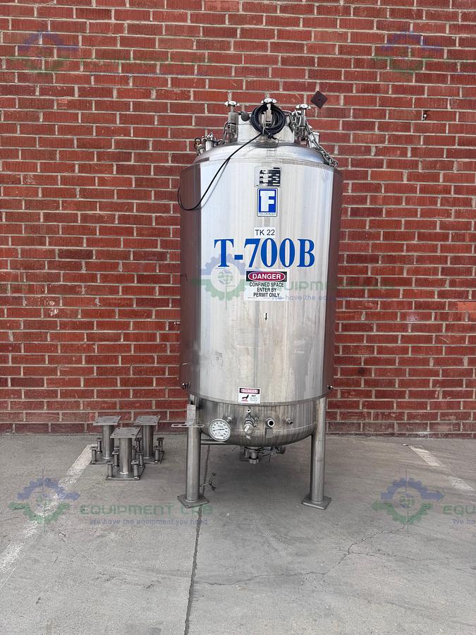 Used Feldmeier 1000 Liter Stainless Steel Jacketed Reactor 50 FV PSI w/ 0.5 HP Motor