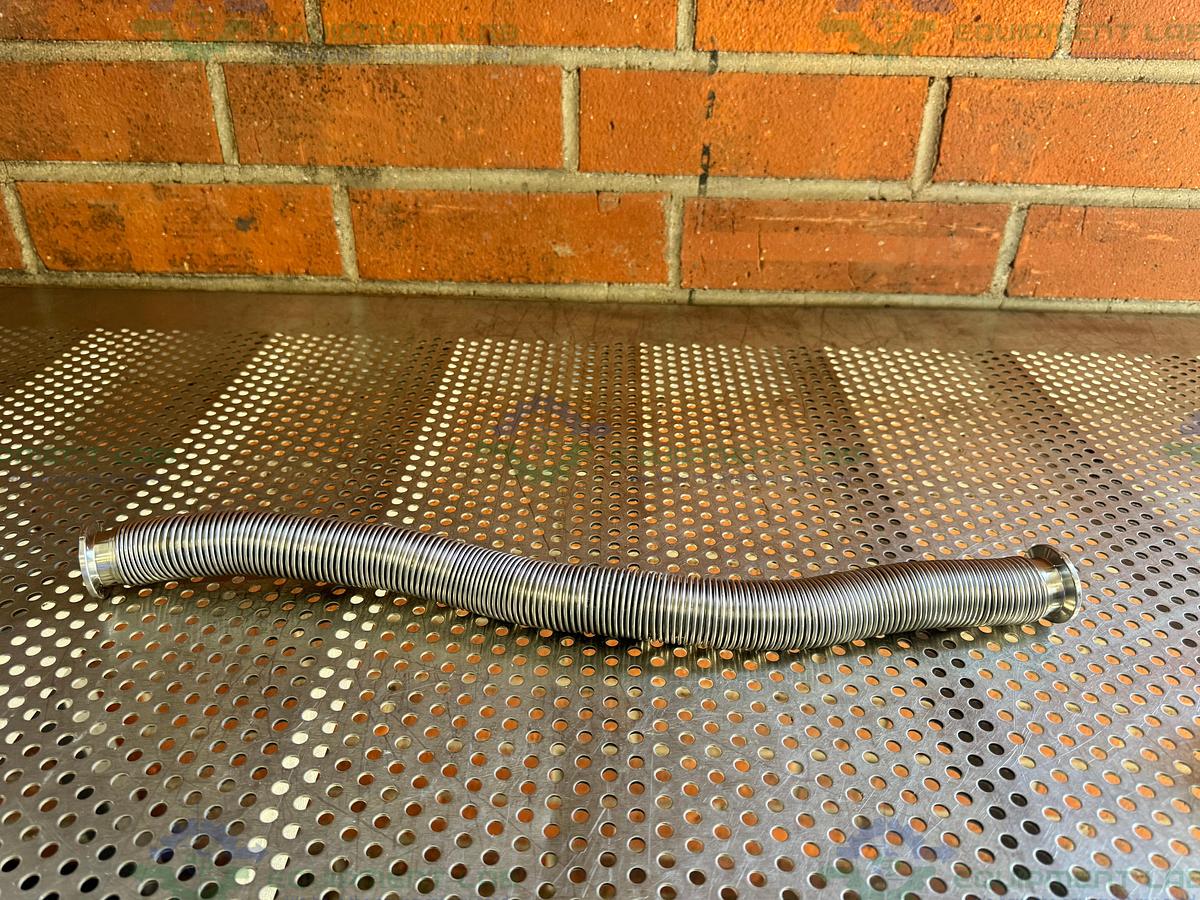 Used Stainless Steel Bellows Flexible Vacuum Hose 19" w/ KF 25 Fitting