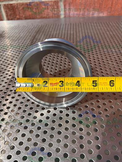 Chemglass TH-3123-242LPR Stainless Steel 60mm Powder Port to 4" Sanitary Fitting