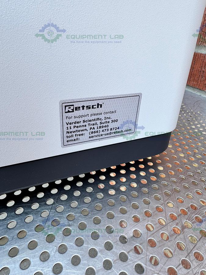 Used Retsch Mm 500 Bench Top Mill Mixer w/ 2- 50mL and 2 - 125 mL Mixer Buckets