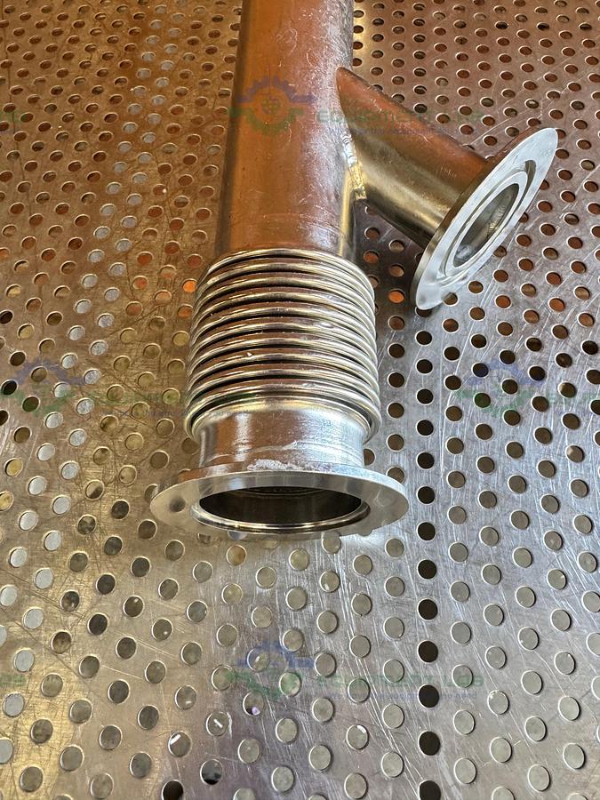 Used Stainless Steel KF50 Vacuum Bellow Tee