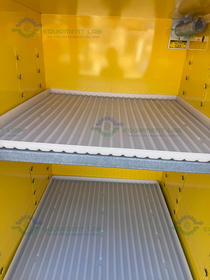 Used JustRite 90 Gallon Flammable Liquid Storage Cabinet w/ Soft Close Doors Key