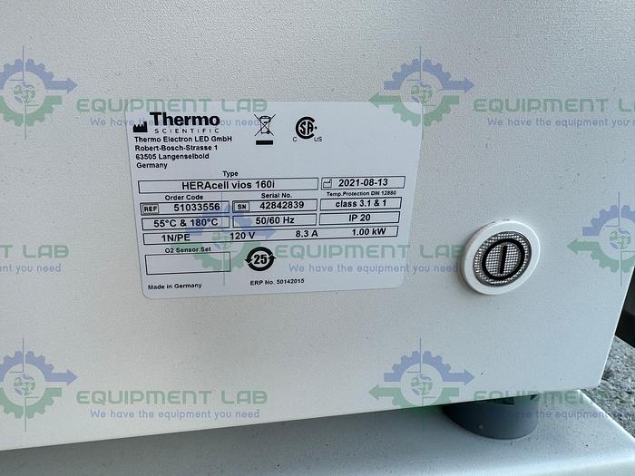 Used Thermo  HERAcell vios 160i Cell Culture Incubator CO2, 5.8 cu ft, 50°C