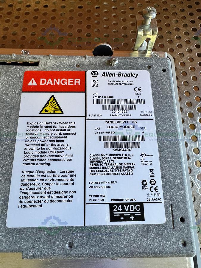 Used Allen Bradley 2711P-RDT10C PanelView Plus 1000 w/Allen Bradley 2711P-RP8D Module