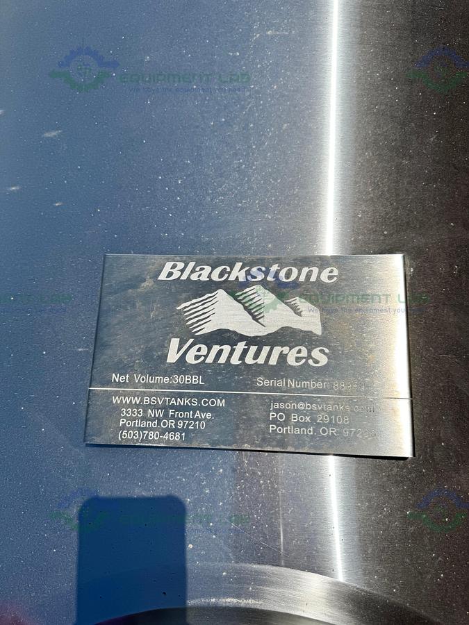 Used Blackstone Ventures 4700 L/30 BBL  Stainless Steel Jacketed Fermentation Tank