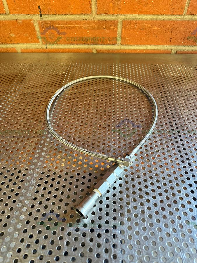 Used 42" Stainless Steel Flexible Braided Hose 1/2" Threaded to 3/4" Sanitary Fitting