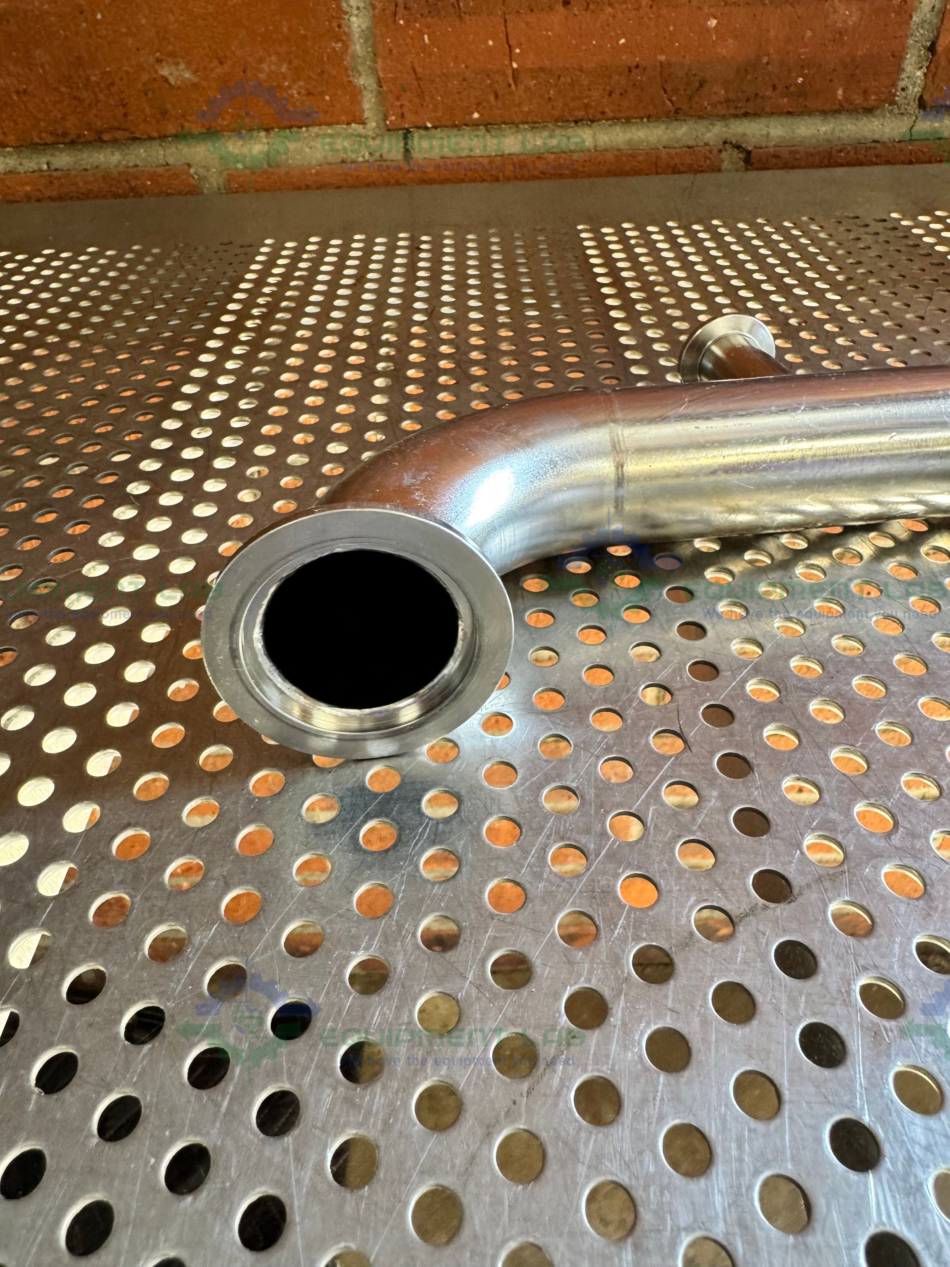 Used Stainless Steel U-Bend 3 Way Process Pipe w/ KF 40 to KF 16/10