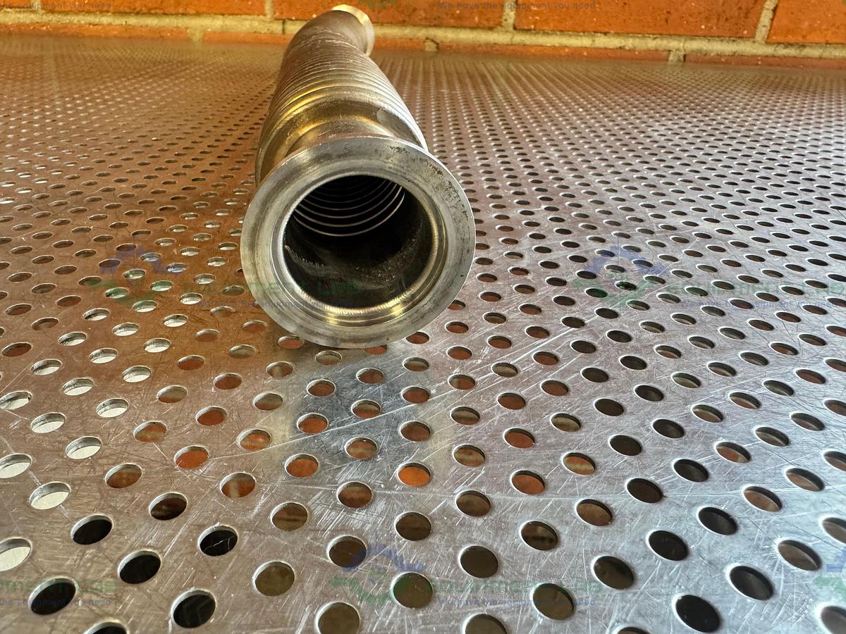 Used Stainless Steel Bellows Flexible Vacuum Hose 20" w/ KF 40 Fitting