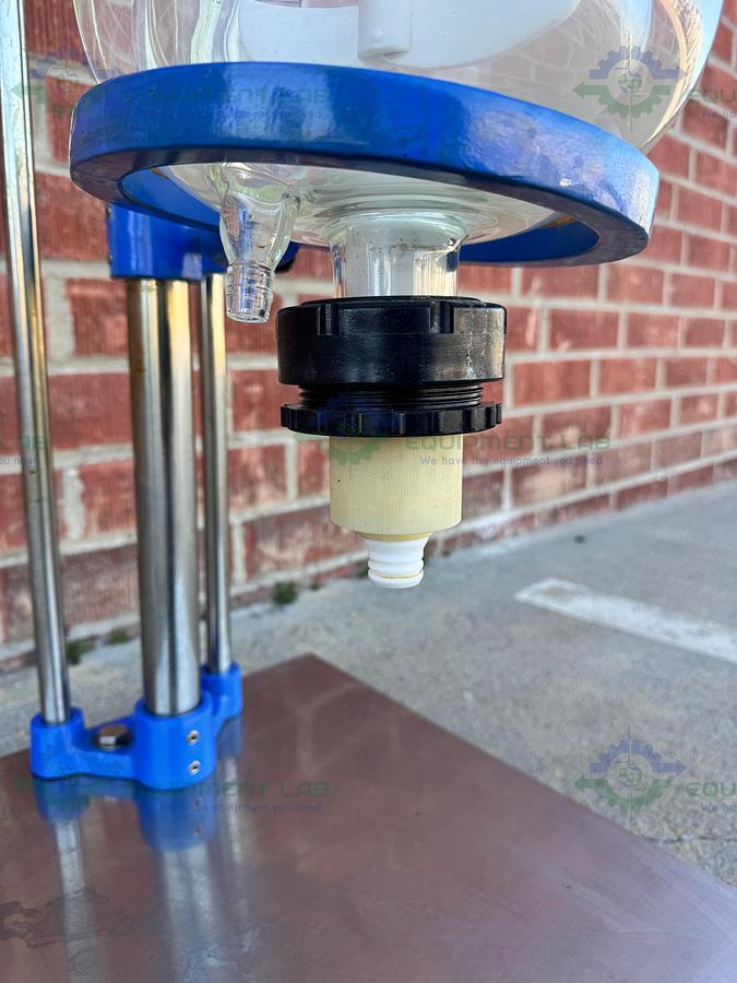 Used China 5 Liter Jacketed Glass Reactor w/ China Overhead Stirrer