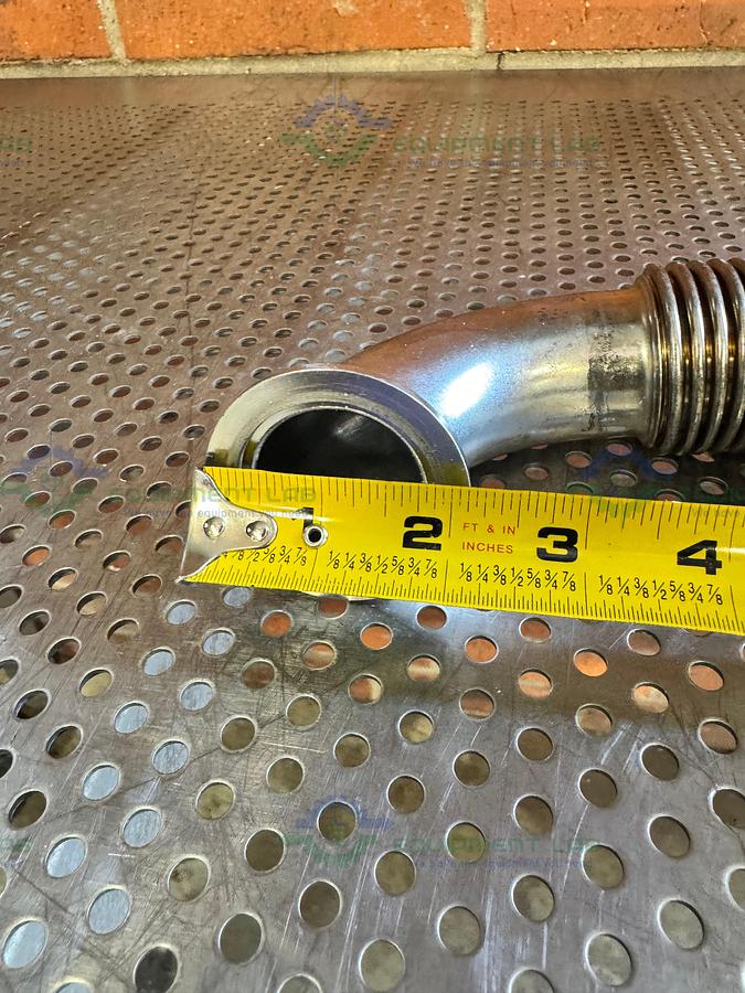 Used Stainless Steel KF40 Vacuum Bellow 90 Degree Elbow