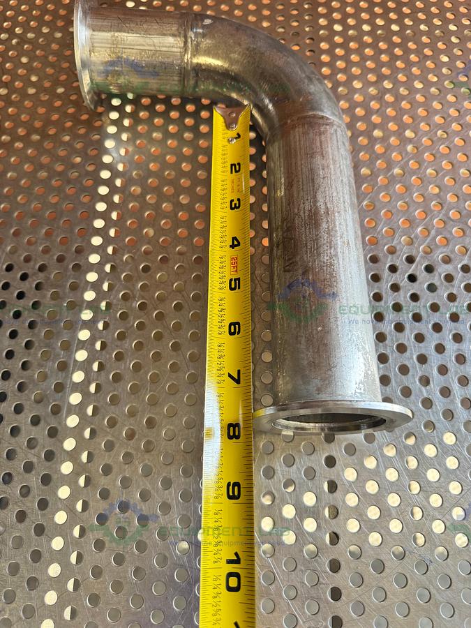 Used Stainless Steel 90 Dgeree KF 50 Elbow Nipple Vacuum Fitting