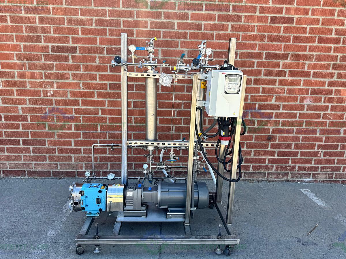 Used Millipore Filtration System w/ Waukesha Cherry 030 Rotary Lobe Pump 5 - 3 HP