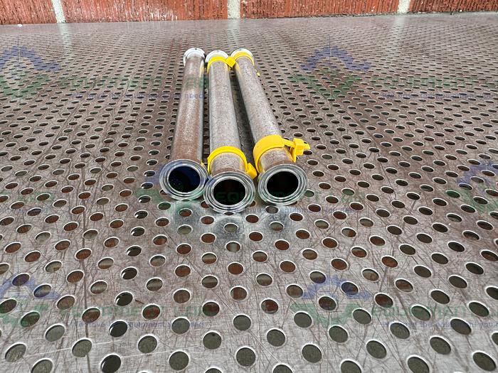 Used Lot of 3 - 316 Stainless Steel Pipe Straight Connector 9" x 3/4"