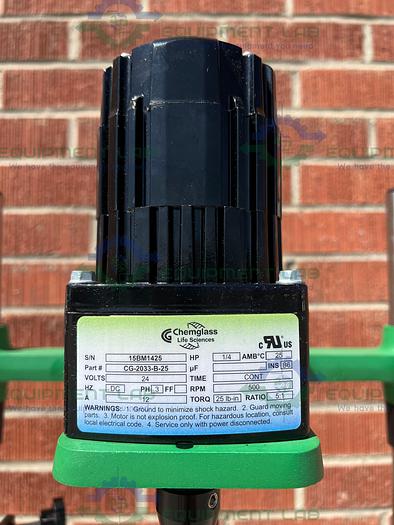 Used Chemglass  10 Liter Jacketed Glass Reactor w/ Chemglass Digital Overhead Stirrer