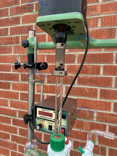 Used Chemglass 20 Liter Jacketed Glass Reactor w/ Optichem Overhead Stirrer